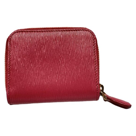 Auth PRADA - Pink Gold Leather Coin Case - Picture 3 of 5